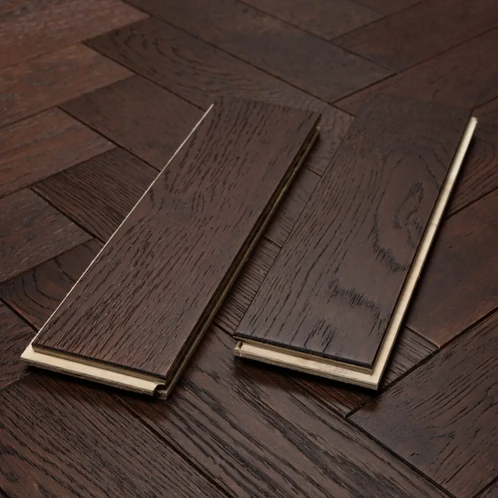 FMYTD Engineered Herringbone Walnut Stain Brushed Lac - Image 2